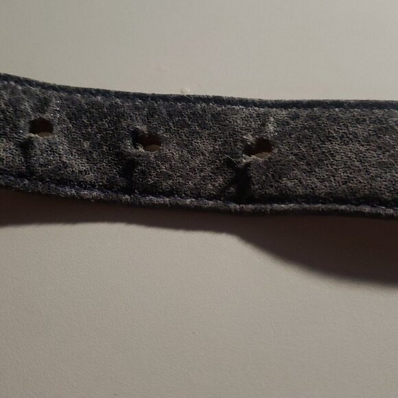 ESCADA Blue Reptile Embossed Leather Belt with Double "E" Silver-Tone Logo Buckl - Picture 7 of 11